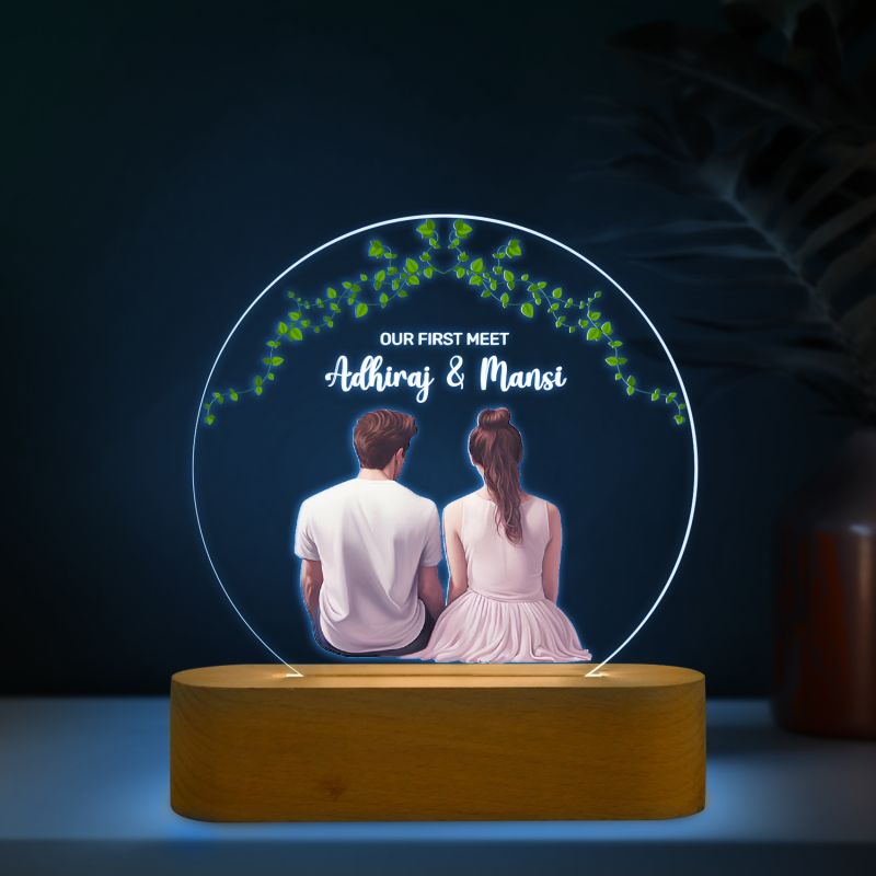 Personalized Couple Night Lamp Custom Name Light Gift for Anniversary Valentines Birthday Gift for Couple Husband Wife Girlfriend Boyfriend 7 Color Changing Light